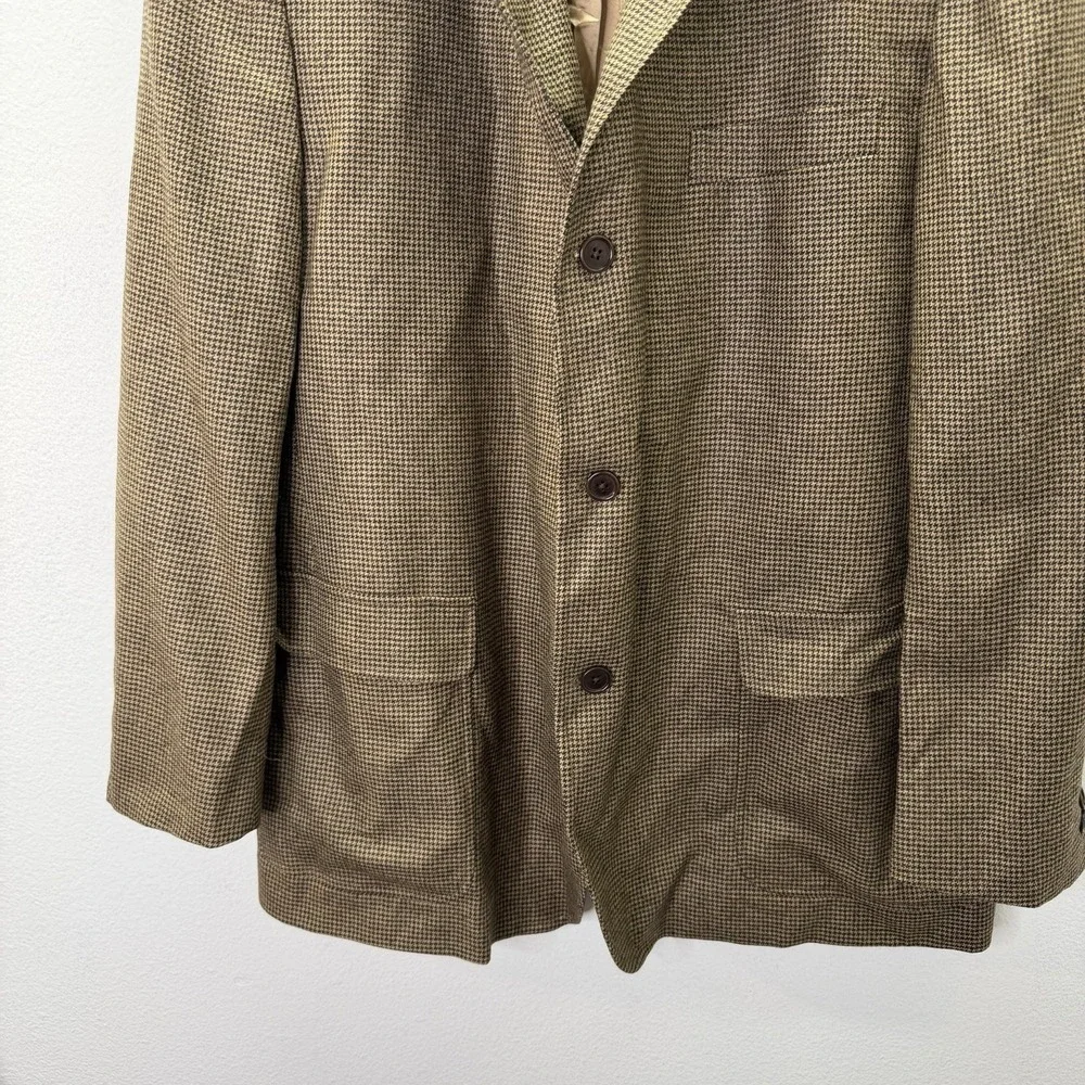 Brooks Brothers Loro Piana Blazer Men's 46R Houndstooth 3 Button Sport Jacket